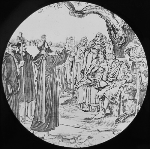 Glass magic lantern slide - glass,